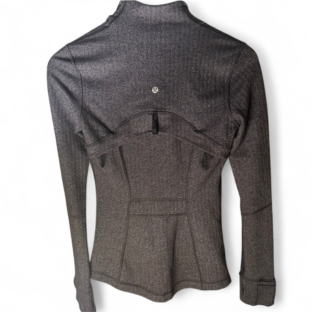 Lululemon Define Jacket Variegated Knit Heathered Herringbone Grey Size 4
